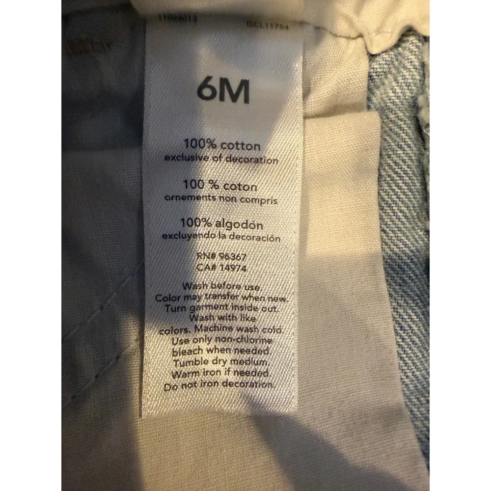 OshKosh B'gosh Baby Girls Denim Overalls Dress Ruffle Skirt 6 Months Bibs Jeans